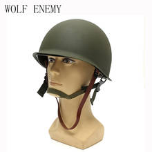 Новая горячая распродажа высокое качество универсальный портативный военный стальной M1 шлем Тактический Защитный армейское оборудование полевой Зеленый шлем 2024 - купить недорого