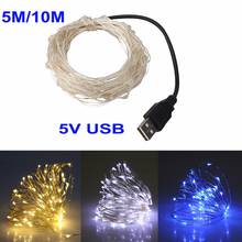 LED String Light 5M/10M 5v usb Waterproof LED Copper Wire String Christmas Festival Wedding Party Garland Decoration Fairy Light 2024 - buy cheap