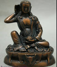 WBY---415+++Tibet Tibetan Buddhist Bronze Milarepa Arhat Buddha Ride Deer Head Statue Set 2024 - buy cheap