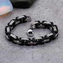   5mm/6mm / 8mm Stainless Steel Hip-Hop Punk Emperor chain Byzantine Chain bracelet Square Chain 8.26 inch Hot sale 2024 - buy cheap