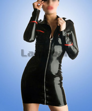 Women's Latex police dress army uniform dress 2024 - buy cheap