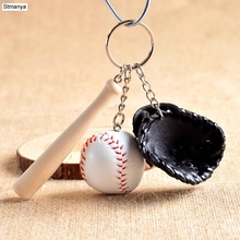 Chaveiro de couro ecológico unissex, chaveiro esportivo de baseball com dois tamanhos #17168 2024 - compre barato