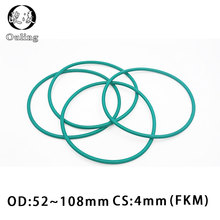 Anillo de goma verde FKM O sello de anillo, arandela de junta de sellado, 4mm de espesor, OD52/55/58/60/65/66/68/70/75/80/85/108mm 2024 - compra barato