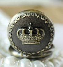 Оптовая цена хорошее качество Новинка Бронзовый небольшой размер античный классический корона карманные часы ожерелье с цепочкой часы 2024 - купить недорого