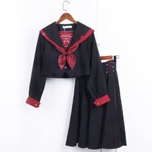 Black long jk uniform Sailor Suit COS School Wear Women School Uniform Soft Punk Lolita Magic Front Halloween Fashion costumes 2024 - buy cheap