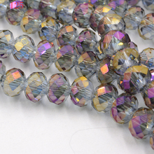 FLTMRH Half face purple Colors 4mm 140pcs Rondelle Austria faceted Crystal Glass Beads Loose Round Beads for Jewelry Making 2024 - buy cheap
