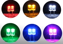 MIX 7colors Trhough Hole Flat Top Concave 5MM LED Diode Light Beads For Led strip, garland lighting source etc 2024 - buy cheap