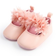 PU primavera encaje flor bebé niña Primeros pasos antideslizante suela suave suela zapatos caminar princesa 2024 - compra barato