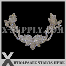 (25pcs/lot) Crystal Rhinestone Applique Beaded Patch for Custom Bridal Wedding Dress, X1-RAT2032 2024 - buy cheap