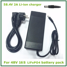 Output 58.4v2a LiFePO4 LFP Battery Charger for 16 series 48V LiFePO4 Battery Pack with LED Light shows Charge State Good Quality 2024 - buy cheap