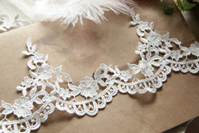 High Quality 10yards White Flower Embroidery Venise Lace Water Soluble Fringe Lac Trim for Wedding Bridal Clothing 2024 - buy cheap