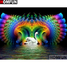 HOMFUN Diamond Painting Cross Stitch "BWhite Swan" Full Square Round Diy 5d Diamond Embroidery Picture Rhinestone Art A13861 2024 - buy cheap