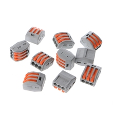 10 Pcs 3 Way Electric Cable Wire Connector Reusable Lever Terminal Block T15 2024 - buy cheap