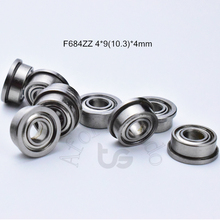 Flange Bearing 10pcs F684ZZ 4*9(10.3)*4(mm) free shipping chrome steel Metal Sealed High speed Mechanical equipment parts 2024 - buy cheap