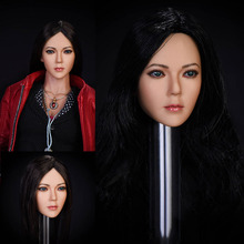 1/6 Scale Girl Head Sculpt Male Woman Lady Caving Version Model Asia Beauty Straight/Curls Hair Head play for 12" Action Figure 2024 - buy cheap