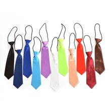 1 шт., однотонный галстук для мальчиков, детский школьный Свадебный галстук для мальчиков, модный эластичный галстук с вырезом, оптовая продажа 2024 - купить недорого