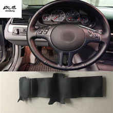 1 set Sew-on Microfiber leather car steering wheel cover Car accessories for BMW E39 E46 325i E53 X5 2024 - buy cheap