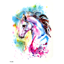 Unicorn Waterproof Temporary Tattoo Sticker Tatuagem Beauty Animals Tatoo Kids body Art Stickers Horse Henna Tattoos Stickers 2024 - buy cheap