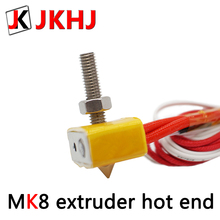 Детали для 3D-принтера MK8, печатающая головка экструдера 1,75/0,4 мм, сопло, алюминиевый тепловой блок 12 В/24 В MK8 hotend 2024 - купить недорого
