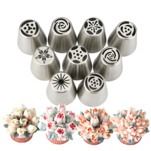 9 Pcs Cream Nozzles Stainless Steel Russian Piping Tips DIY Pastry Cupcake Decorating Tips Tulip Flower Confectionery Tools 2024 - buy cheap