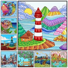 DIY Diamond Embroidery Scenery Lighthouse Diamond Mosaic Paintings Home Decor Arts & Crafts Pixel Hobby Diamond Painting Plein 2024 - buy cheap