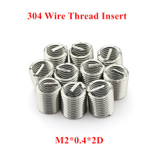 100pcs M2*0.4*2D Wire Thread Insert 304 Stainless steel M2 Screw Bushing, M2*2D Wire Screw Sleeve Thread Repair Insert 2024 - buy cheap