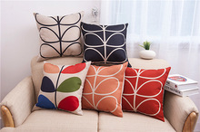 Clover priented Cotton Linen Sofa cushion Pillow 45x45cm/17.7x17.7'' Leaf Throw pillow Home party car couch Decor cushion 2024 - buy cheap