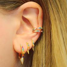 colorful cz earring vermeil 925 sterling silver dainty jewelry no piercing multi piece ear bone cute girl earrings 2024 - buy cheap