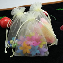 Mini bolsa de organização bege para presente, bolsa de jóias em tule com 5x7cm 100 m 2024 - compre barato