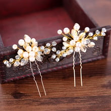 Handmade Gold Color Crystal Simulated Pearl Bridal Hairpins For Wedding Hair Accessories Women Hair Clips Headpiece Hair Jewelry 2024 - buy cheap