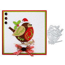 Jjulho arts moldes de pássaro gordo scrapbooking, de metal, corte de folha, feliz natal, estêncil de gravação, artesanato, corte de cartões de papel para fazer 2024 - compre barato
