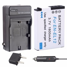 1pcs 1800mAh EN-EL12 EN EL12  ENEL12  Replacement Battery + Charger For Nikon s6100 s6000 s9100 p30 For Nikon accessories 2024 - buy cheap