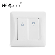 Curtain Switch Wallpad 110-250V White Plastic Panel EU European Standard Curtain Switch Reset Function with Claws 2024 - buy cheap