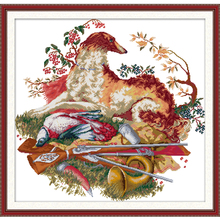 NKF Hunting Dog Stamped Cross Stitch 11CT14CT DIY Kits Needlework Embroidery Cross Stitch Set for Home Decor 2024 - buy cheap