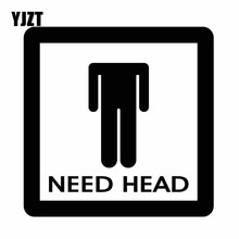 YJZT 12.5X12.5CM NEED HEAD Автомобильная Наклейка Виниловая наклейка креативная Jdm забавная мультяшная черная/Серебристая C26-0134 2024 - купить недорого