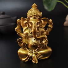 Estatua de Buda Ganesha para decoración de jardín, figura de estatua de Dios Ganesha, Elefante Dorado indio, estatuillas de decoración para el hogar, estatua de Buda 2024 - compra barato