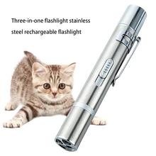 Mini Waterproof Stainless Steel Alloy LED Flashlight USB Rechargeable Built-in AA Battery Portable Flashlight Moon Shape Torch 2024 - buy cheap