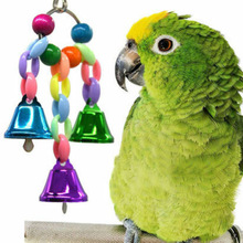 Colorful Parrot Bells Toy Chewing Hanging Swing Cage Toy Parakeet Beads Cockatiel Play Toy Pet Bird Supplies 2024 - buy cheap