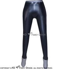 Negro Sexy Spanking mallas de látex sin espalda de goma pantalones de Jean Bottoms Long CK-0014 2024 - compra barato