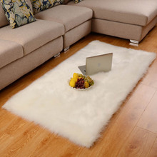 Tapetes de pelúcia de lã sintética, carpete de pele de carneiro para quarto sala de estar e sala de estar, tapete de chão plano e macio, decoração 2024 - compre barato