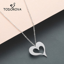 Todorova Hollow Heart Pendant Necklace Gold Color Stainless Steel Chain Necklace Gift Male Statement Necklace Women Jewelry 2024 - buy cheap
