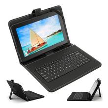 10.1" 9.7" Inch Micro USB Leather Keyboard Case Stand Cover for Android Windows Tablet with Russian Spanish French Hebrew Arabic 2024 - buy cheap