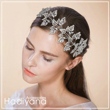 Hadiyana-accesorios para el cabello de boda para mujer, diadema con hojas de circonita, pinzas para el cabello joyas nupciales, corona suave BC4726 2024 - compra barato
