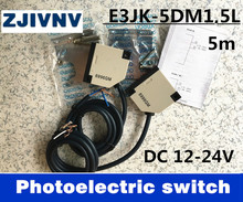 Interruptor de fotocélula infrarroja, distancia ajustable de 5m, interruptor de Sensor fotoeléctrico de 12-24V de CC, tipo E3JK-5DM1 ,5l 2024 - compra barato