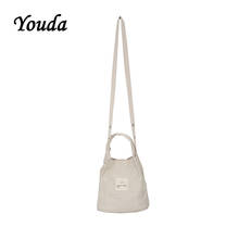 Youda Super Practical Simple Diagonal Handbags Small Casual Tote Thick Portable Canvas Bag Adjustable Shoulder Strap Bucket Bags 2024 - buy cheap