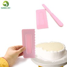 2 unids/set de plástico Espátulas para pastel glaseado de repostería peine conjunto crema de mantequilla raspador de torta suave utensilios de horneado para repostería molde Fondant molde herramienta 2024 - compra barato