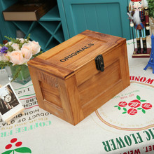 Zakka-caixa de armazenamento decorativa, estilo retrô, madeira sólida, com caixa de bloqueio, caixa de joias de madeira 2024 - compre barato