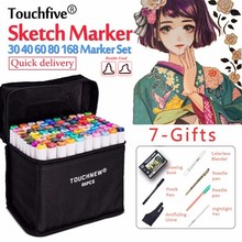 Touchfive 30/40/60/80/168 Colors Sketch Marker Pen Set Twin Markers Brush Pen For Drawing Manga Architecture Design Art Supplies 2024 - buy cheap