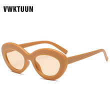 Gafas de sol ovales VWKTUUN para mujer, gafas de sol Vintage para mujer, gafas de sol de marca de diseñador amarillo UV400, gafas de sol redondo Retro de lujo para mujer 2024 - compra barato