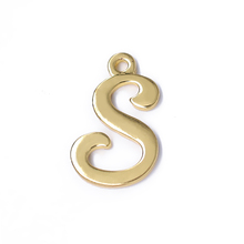 Classic snake shape metal word S golden charm DIY bracelet necklace jewelry pendant 26 alphabet A-Z accessories wholesale 2024 - buy cheap